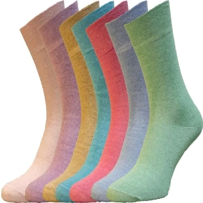 Afbeelding van ZombaFlo 6 paar diabetische sokken voor vrouwen niet elastisch katoenrijk zachte grip Stay Up Soft Top UK 4 7 Multipack, Pastelkleuren, 37 40 EU