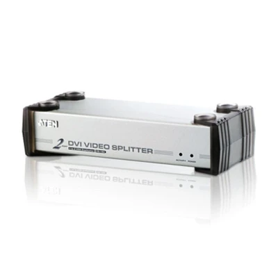 Afbeelding van 2 Poorts Met Audio Ondersteuning DVI Splitter Zilver