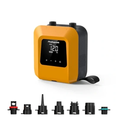 Afbeelding van Peakspeak 20 PSI elektrische peddelboardpomp S1 draagbare SUP luchtpomp, oplaadbare batterijvoeding, intelligente inflatie en deflatie, auto off voor boards, boten, kajaks tenten