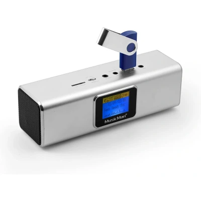 Afbeelding van Technaxx MusicMan MA Display Soundstation Mini luidspreker AUX, FM radio, SD, Draagbaar, USB Zilver