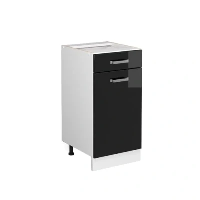 Afbeelding van Vicco Universele onderkast R Line, Zwart hoogglans/Wit, 40 cm met lade, zonder werkblad