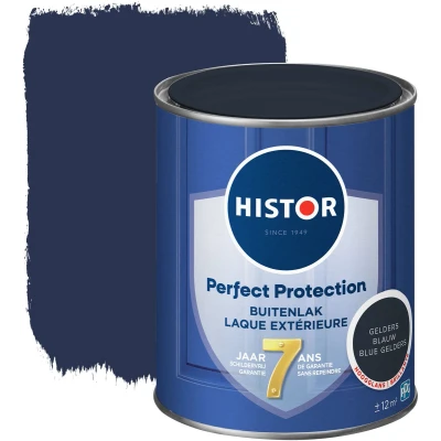 Afbeelding van Histor Perfect Protection Buitenlak Houtlak Houtverf voor Buiten Hoogglans Verf Hout Buitenverf Gelders Blauw 0.75 L