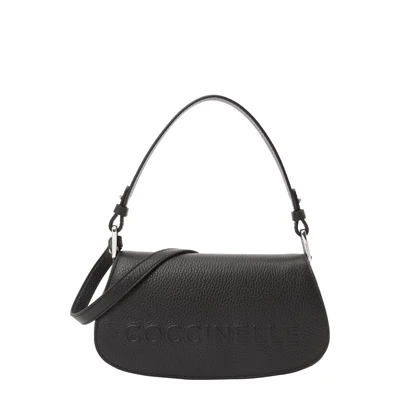 Afbeelding van COCCINELLE Leren Handtas Schoudertas Myrtha Maxi Log Mini Crossbody Bag Noir Zwart