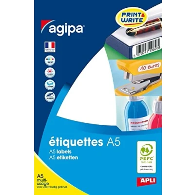 Afbeelding van agipa universele etiketten, 37 x 105 mm, met afpelhulp