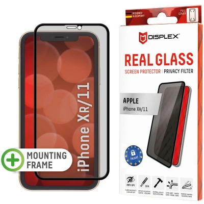 Afbeelding van Screenprotector Apple iPhone Xr: Displex Real Privacy Glass FC