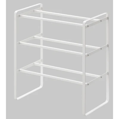 Afbeelding van Yamazaki Schoenenrek Frame 3 Lagen Uitschuifbaar 41 Tot 70 Cm Wit 70x25x46cm