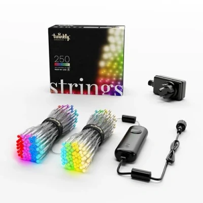Afbeelding van Twinkly Strings 250 LED RGB+Wit, Lichtsnoer Voor Buiten &amp; Binnen, Verlichting Smart Multikleur, Compatibel Met Home Kit, Alexa Google Home, Gaming, IP44, App Controle, Transparant Snoer, 20m