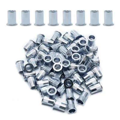 Afbeelding van CCLIFE 60 stuks M10 klinkmoeren en blindklinkmoeren set, 17 mm x 21 mm, verzinkt koolstofstaal ideale bevestiging voor staal, glasvezel kunststof