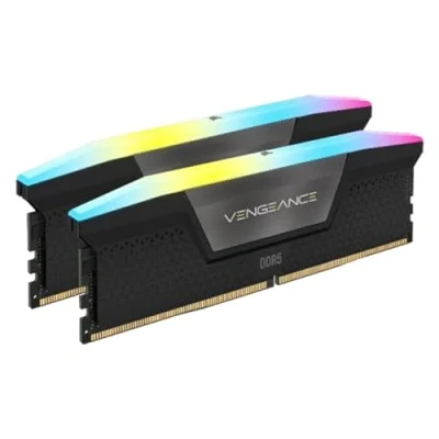 Afbeelding van CORSAIR VENGEANCE RGB DDR5 RAM 32GB (2x16GB) 7000MHz CL40 Intel XMP iCUE Compatibel Computergeheugen Zwart (CMH32GX5M2B7000C40)