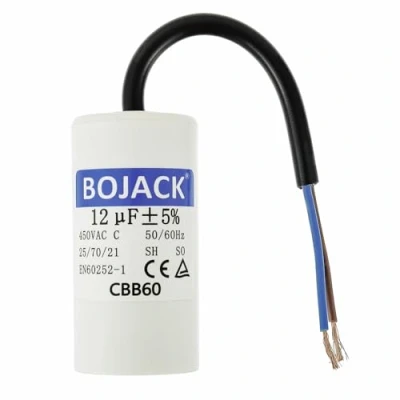 Afbeelding van BOJACK CBB60 450V 12uf condensatorstarter elektromotor, 50/60HZ aanloopcondensator met draad