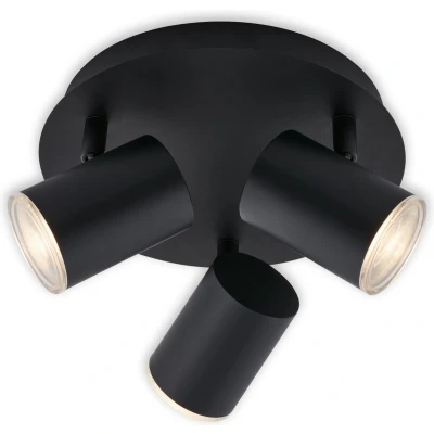 Afbeelding van BRILONER LEUCHTEN BANYO badkamerlamp, 5 W, IP44, zwart, metaal kunststof, incl., 3x GU10, Ø 11,2 cm