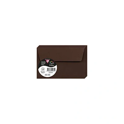 Afbeelding van Clairefontaine 5231C verpakking met 20 zelfklevende enveloppen, formaat 9 x 14 cm, 120 g/m², kleur: cacao, uitnodigingen evenementen en overeenstemming serie pollen, premium papier, glad, stuks