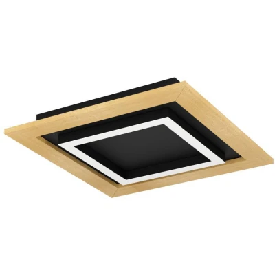 Afbeelding van EGLO Tirrenara Plafondlamp LED 37 cm Zwart/Bruin/Wit Dimbaar
