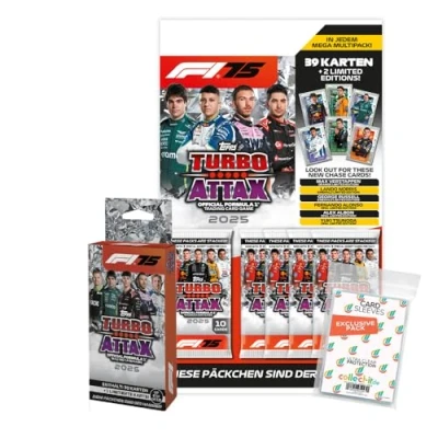 Afbeelding van Bundel met Topps Turbo Attax Formule 1 2025 Trading Cards + Exclusieve Collect it hoezen (1 blister Multipack)