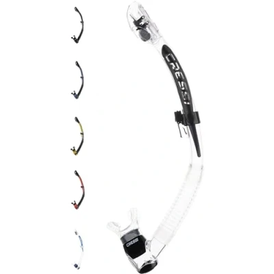 Afbeelding van Cressi Itaca Ultra Dry Snorkel snorkeldroog voor vrij duiken en snorkelen, transparant/zwart, eenheidsmaat, uniseks volwassenen