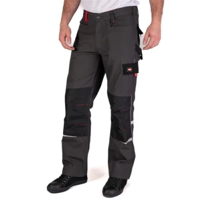 Afbeelding van Lee Cooper Heren contrast, drievoudig genaaide multitool pocket moderne vracht kneepad zakken werkveiligheid broek, grijs, 38&quot; taille normaal been (31&quot;)