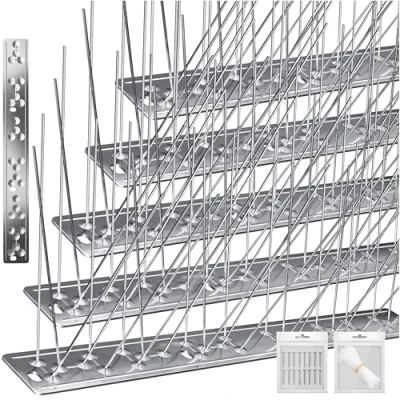 Afbeelding van KESSER® Duivenafweer, vogelafweer, 12 m, spikeset, vogel/duivenverschrikker, 304 roestvrij staal, effectieve bescherming tegen duiven en vogels, voor balkon, dak, raam tuin, vogelafschrikking