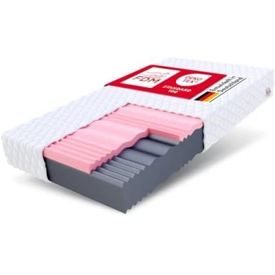 Afbeelding van FDM SELECT MAX Matras 90x190 cm Dubbelzijdig Koudschuim Hardheidsgraad H3 H4 Visco Schuim 18 Hoog 7 Comfortzones met Hypoallergene Wasbare Premium Tijk Oeko Tex Standard 100