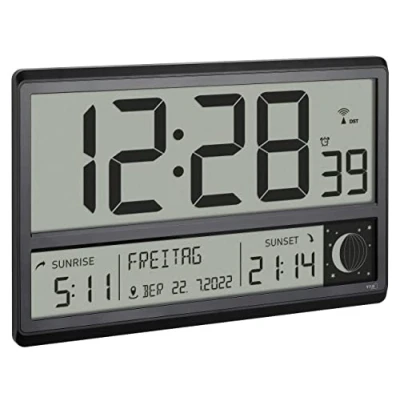 Afbeelding van TFA 60.4524.01 zwart digitale XL klok