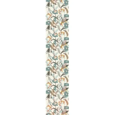 Afbeelding van Papier peint intissé pré encollé VINTAGE FLEURS BLEUES ET MOINEAUX 1 rouleau de 300x60cm