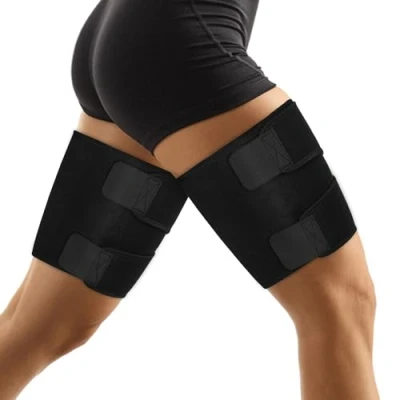 Afbeelding van supregear Dijbandages Ondersteuning, 2 Pack Antislip Compressiedij Mouw Hamstring Quad Wrap Verstelbare Neopreen Bovenbeenbrace Dijvermageraar voor Vrouwen Mannen Gescheurde Lies Spier, Quadriceps