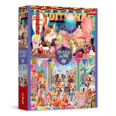 Afbeelding van Trefl 2 in 1 puzzel: Pluizige vriendjes x 500 stukjes Set van twee legpuzzels, doe het zelf, creatief vermaak, voor volwassenen en kinderen vanaf 10 jaar
