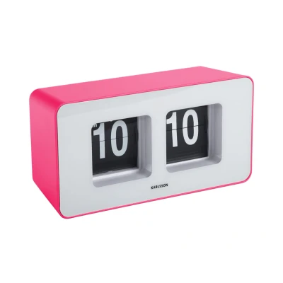 Afbeelding van Karlsson Flip Klok Funky Wandklok Helder Roze 17,7x7x9,2cm Nice thingZ