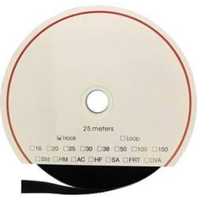 Afbeelding van FASTECH® T0105099990325 Klittenband Om vast te plakken Hotmelt Haakdeel (l x b) 25000 mm 50 Zwart 25 m