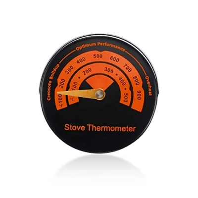 Afbeelding van 1 stuk magnetische kachelthermometer, schoorsteenthermometer, oventhermometer, ronde branderthermometer, geschikt voor barbecue en braden vuur.