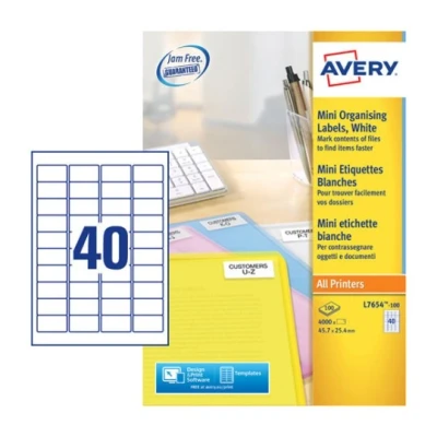Afbeelding van Etiket Avery L7654 100 45.7x25.4mm wit 4000stuks