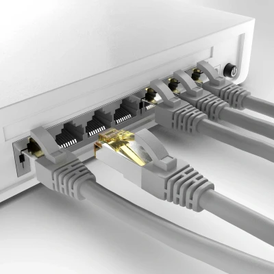 Afbeelding van S/FTP CAT6a 10 Gigabit netwerkkabel / grijs LSZH 3 meter