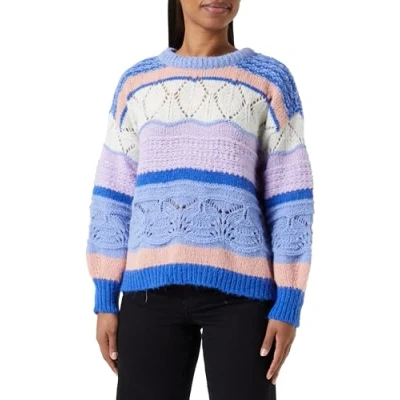 Afbeelding van ONLY Dames ONLADINA Life L/S KNT NOOS trui, Directoire Blue/Patroon: Provence/Fairy Wren/Birch/Pale Dogwood, M, Blue/Pattern:provence/Fairy M