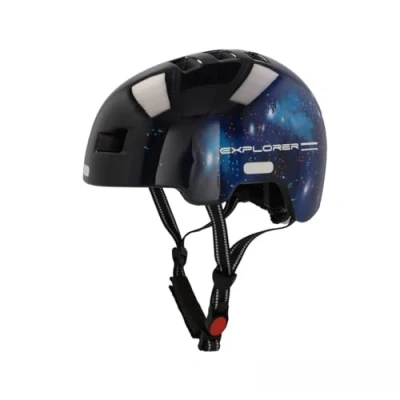 Afbeelding van FISCHER BMX fietshelm, Dirt Bike Helm Plus Universe, S/M, 54 59cm, zwart, met geïntegreerd led achterlicht