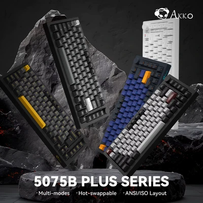 Afbeelding van Akko 5075B Plus Black &amp; Cyaan 75% Hot Swappable Multi Modi Rgb Mechanische Gaming Toetsenbord 2.4Ghz