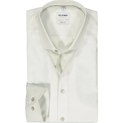 Afbeelding van OLYMP Level 5 Overhemd Lichtgroen maat 38 Heren Overhemden Formeel Effen met Slim fit Pasvorm Stretch