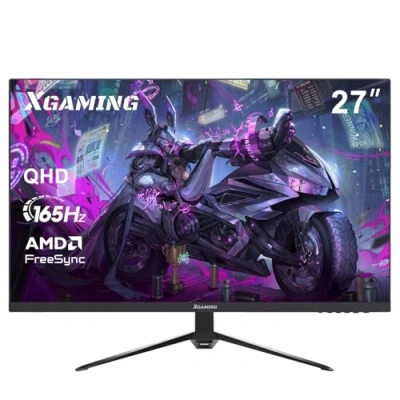 Afbeelding van XGaming Gaming Monitor 27 inch 165Hz, QHD 2560x1440,PC Monitor,1ms，99% sRGB,VA Scherm, HDR, FreeSync, Laag Blauw Licht Oogzorg, VESA, HDMI DisplayPort,Zwart