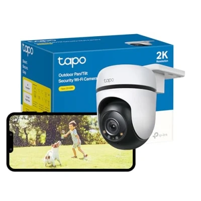 Afbeelding van Tapo 2K bewakingscamera buiten, 360 PTZ WiFi camera, IP65 weerbestendige CCTV voor thuisbeveiliging, bewegingstracking, full colour nachtzicht, cloud en lokale opslag, werkt met Alexa &amp; Google Home