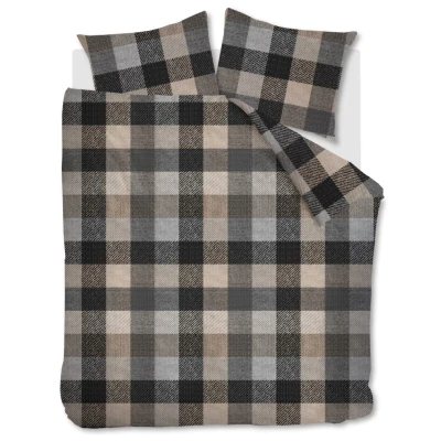 Afbeelding van Dekbedovertrek Beddinghouse Beckett Grijs Flanel 240 x 200 / 220 cm Lits Jumeaux