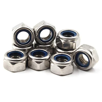 Afbeelding van 304 RVS Metrische Hex Lock Moer M14 Nylon Insert 10 Pack