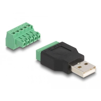 Afbeelding van Delock USB 2.0 Typ A Stecker zu Terminalblock Adapter 2 teilig Deloc