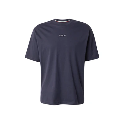 Afbeelding van Replay Basic T shirt voor heren, ronde hals, korte mouwen, 067 Night Blue, L