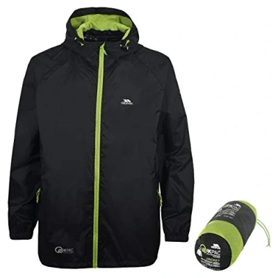 Afbeelding van Trespass UAJKRAI10001 Qikpac waterdichte jas voor mannen en vrouwen, Zwart, L
