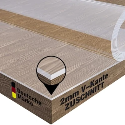 Afbeelding van NURPELLE Tafelfolie transparante folie voor tafel verschillende groottes / gewenste maat doorzichtig tafelkleed tafelbescherming glasheldere van PVC veelzijdig inzetbaar (breedte 70 x lengte