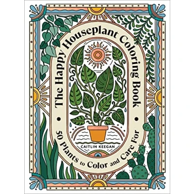 Afbeelding van The Happy Houseplant Coloring Book: 50 Plants to Color and Care For: An Indoor Gardening Book