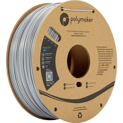 Afbeelding van Polymaker PE01013 PolyLite Filament ABS kunststof Geurarm 2.85 mm 1000 g Grijs 1 stuk(s)