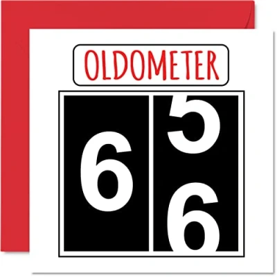 Afbeelding van Leuke 66e verjaardagskaarten voor mannen vrouw Oldometer Happy Birthday Card papa mama opa oppas oma oom tante neef, 145 mm x wenskaarten, verjaardagskaart