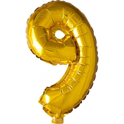 Afbeelding van Ballon folie 9 goud 40cm