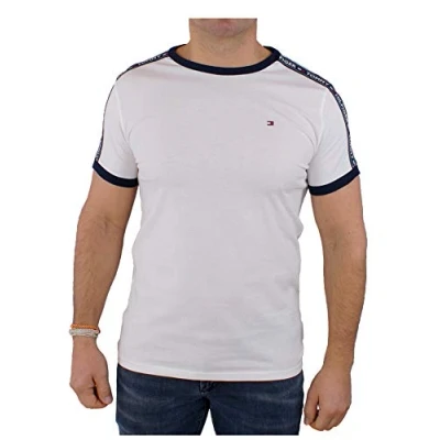 Afbeelding van Tommy Hilfiger t shirt wit effen met logo katoen 48