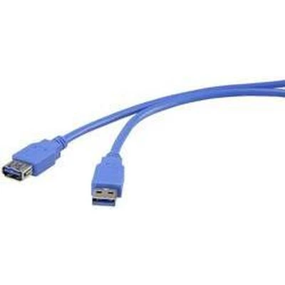 Afbeelding van Renkforce USB 3.2 Gen 1 (USB 3.0) Verlengkabel 1.80 m Blauw Vergulde steekcontacten [1x stekker A 1x bus 3.0)]
