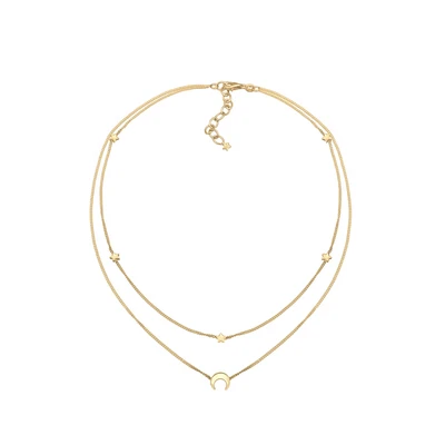 Afbeelding van Elli Choker Astro Layer LOOK Ketting goldcoloured, Dames, Maat: 36, Gold coloured